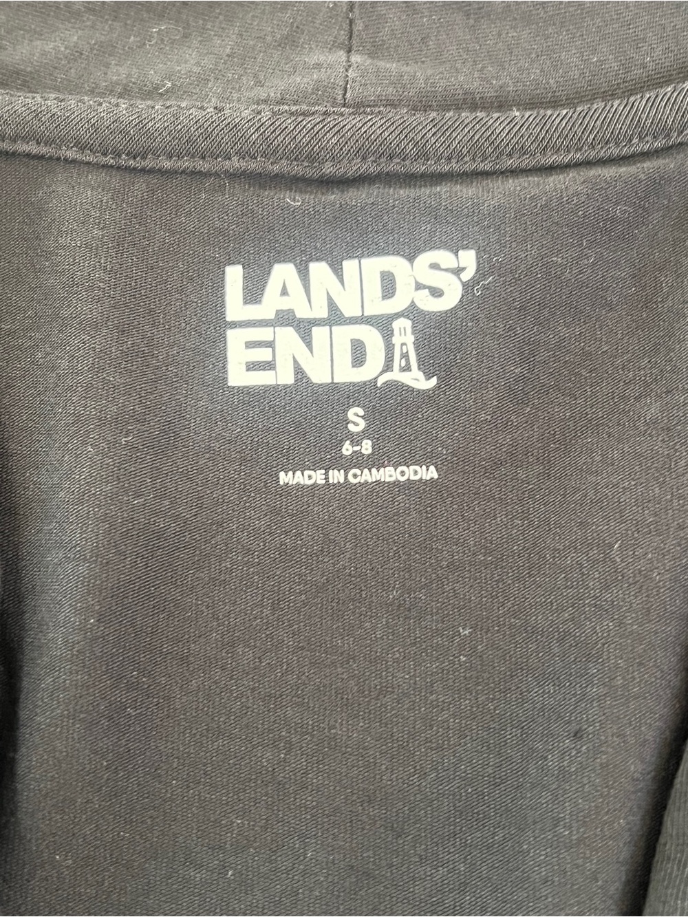 Lands' End Black V-Neck Tee - Picture 3 of 5